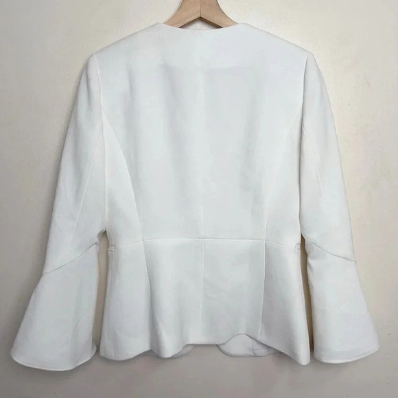 Tahari ASL Womens 4 Bell Sleeve  White Career Blazer - Picture 13 of 15